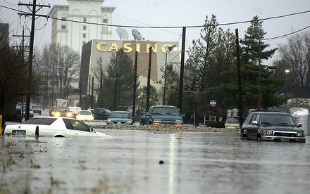 Side street in downtown Carson City during the 1997 flood. 